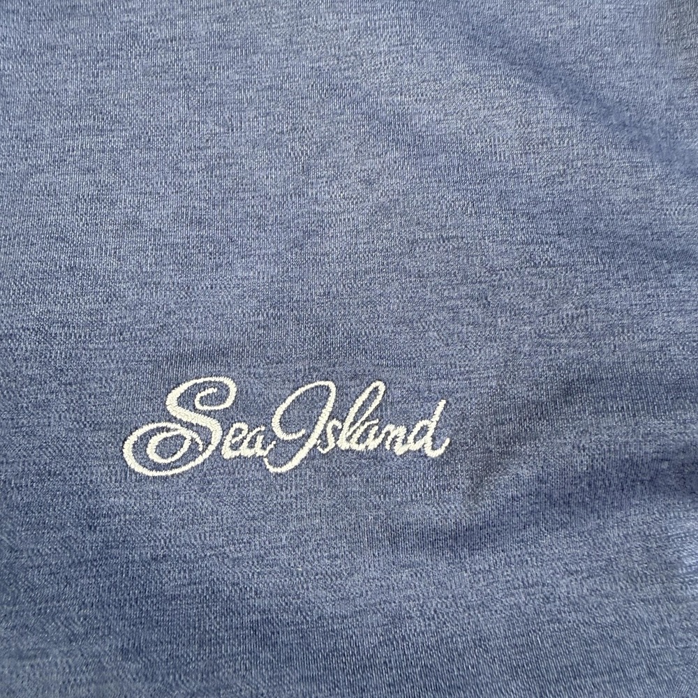 Peter Millar Pullover Mens Medium Blue Quarter Zip Long Sleeve Sea Island Golf - Picture 4 of 10